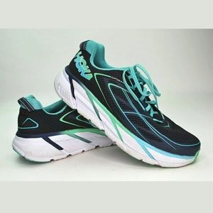 Hoka One One Clifton 3 sz 9.5 Black Mint Green